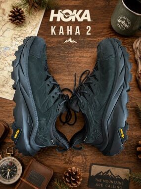 Hoka Kaha 2 Low GTX Gore-Tex Vibram Hiking Shoes Black Men's 11D